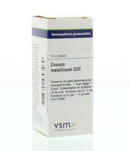 Zincum metallicum D30 10 gram globules van VSM